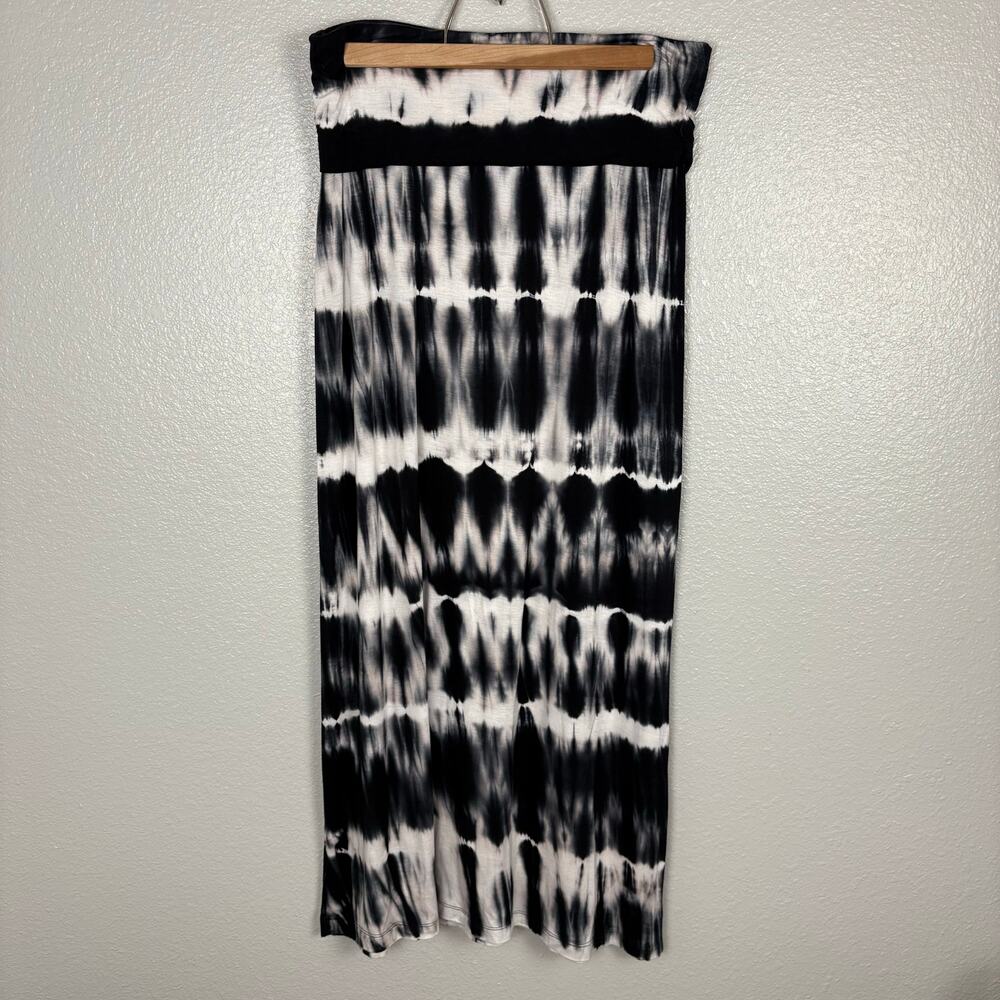 A.n.a A New Approach Size Large Maxi Length Tie Dye Boho Skirt Fold Over Waist